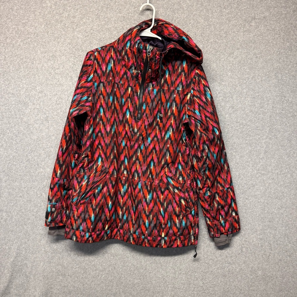 B By Burton DryRide Pullover Snowboarding Jacket Colorful Ikat Pattern Size M